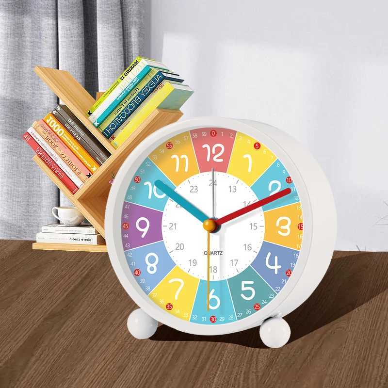 11CM Early Education Desktop Alarm Clock Metal Frame Student Wake Up Clock Silent Movement Bedroom Study Alarm Clock Home Decor D260318