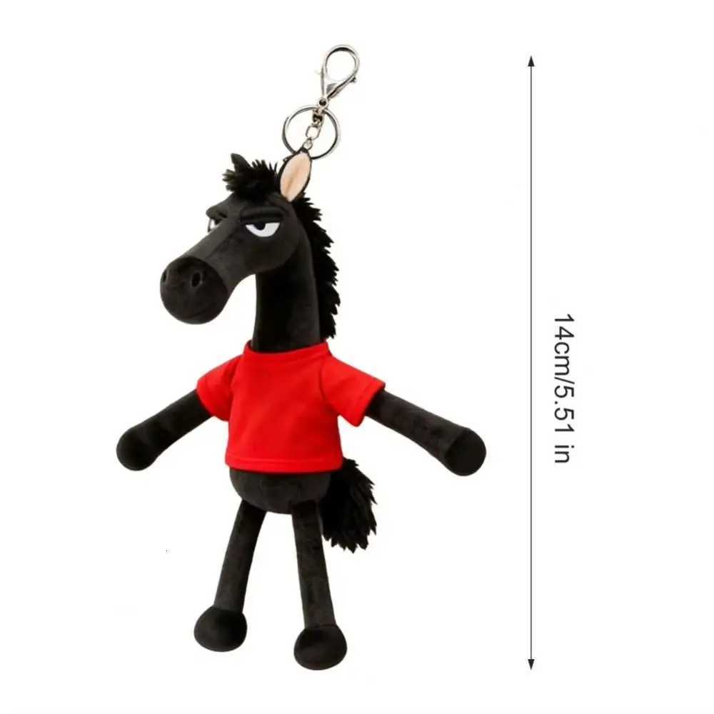 Creative Plush Dark Horse Keychain Cute Soft Simulation Horse Doll Mascot Dolls Chinese Style Zodiac Pony Figurine Children Toy H260318 - view 7
