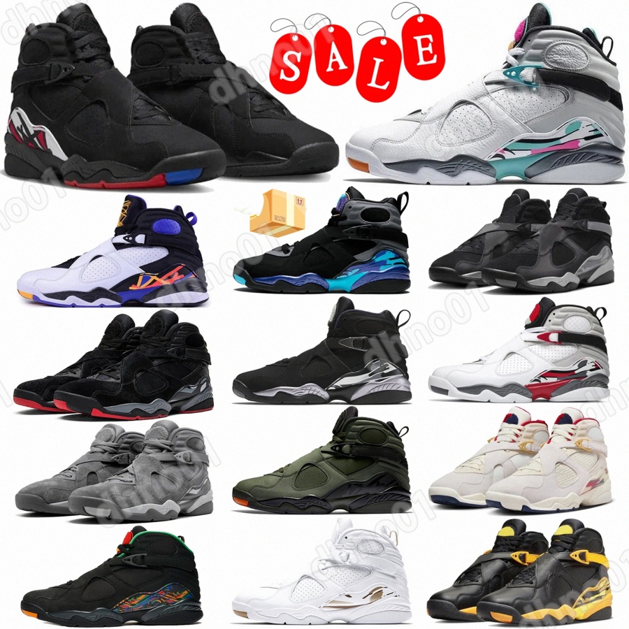 sneakers basketball shoes mens shoe 8 8s aqua black White Red Blue White Black Yellow size 40-47 67k9#