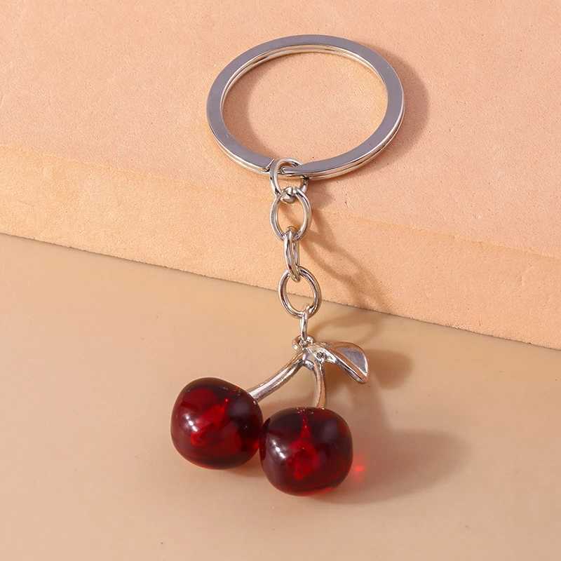 Fashion Crystal Fruit Cherry Keychains for Car Key Souvenir Gifts for Women Men Handbag Pendants Keyrigns DIY Accessories H260318 - view 4