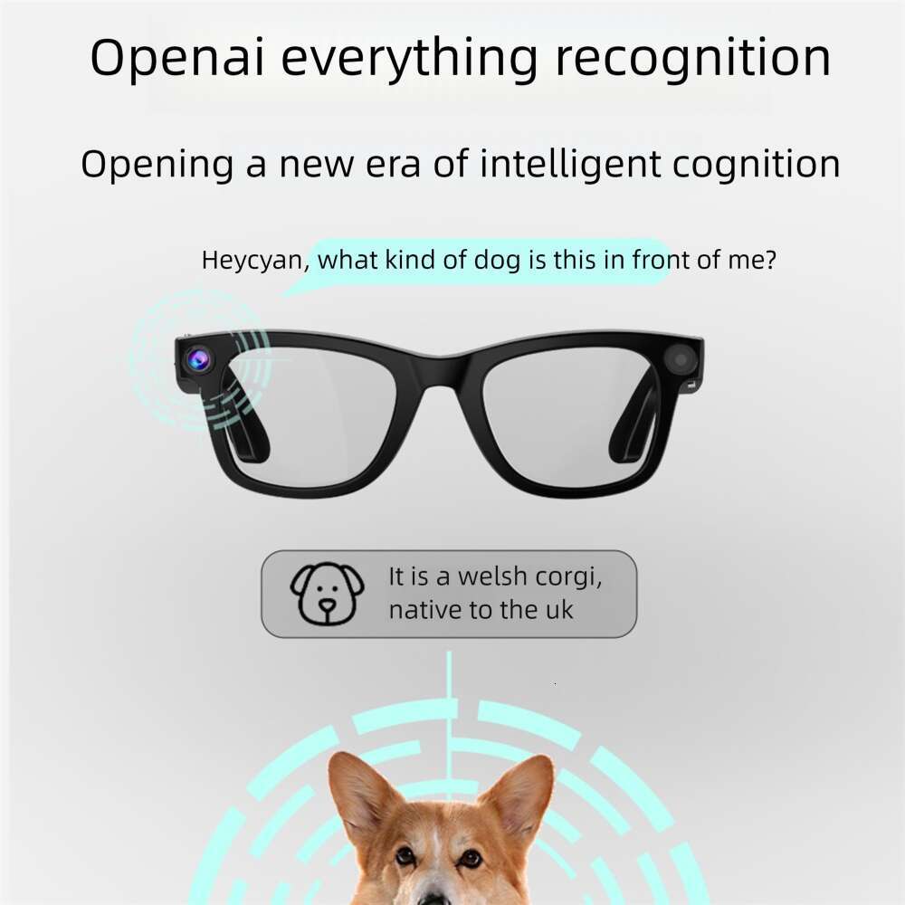 Brand AI Smart Glasses Real-time Translation Video Recording Meeting Recorder Intelligent Voice Recognition Hands-free Camera CKS