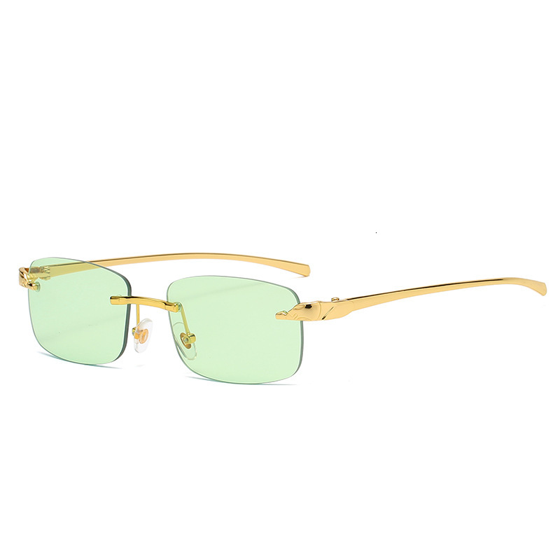 Luxury Brand Designer Sunglasses 2070 New Leopard Head Frameless Sunglasses European And American Fashion Cut Edge Glasses Personality Street Style Tr