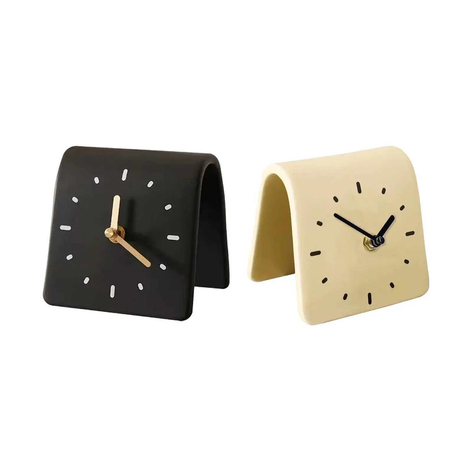 Desk Clock Modern Art Shelf Clock Decorative Silent Desktop Ornament for Desk Kids Room Office Countertop Housewarming Gift D260318
