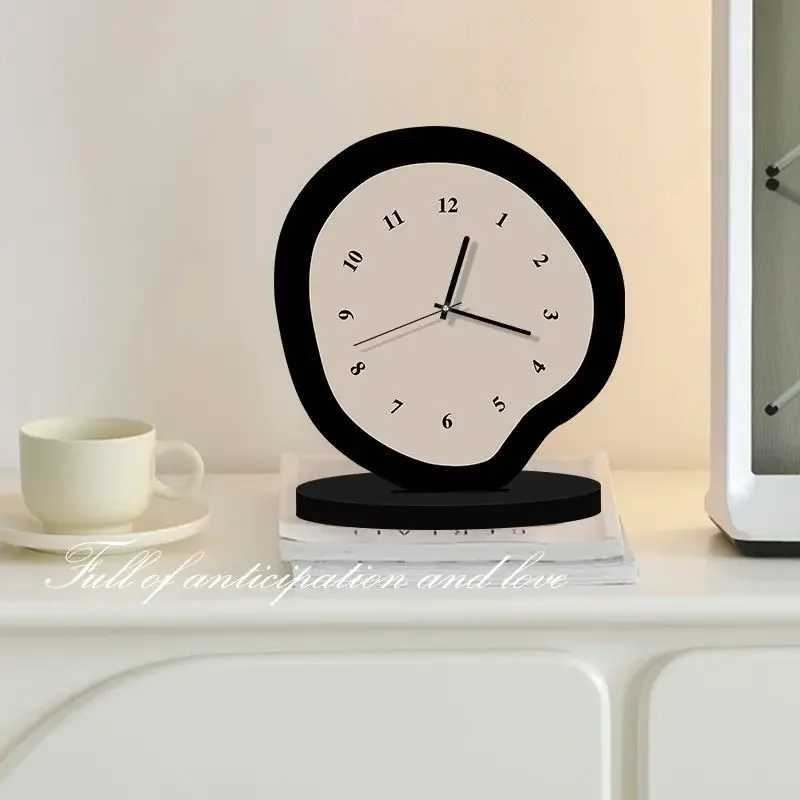 Cream Style Wall Clocks Modern Table Needle Clocks Desktop Clock Ornament Living Room Decorations Home Countertops Decor D260318