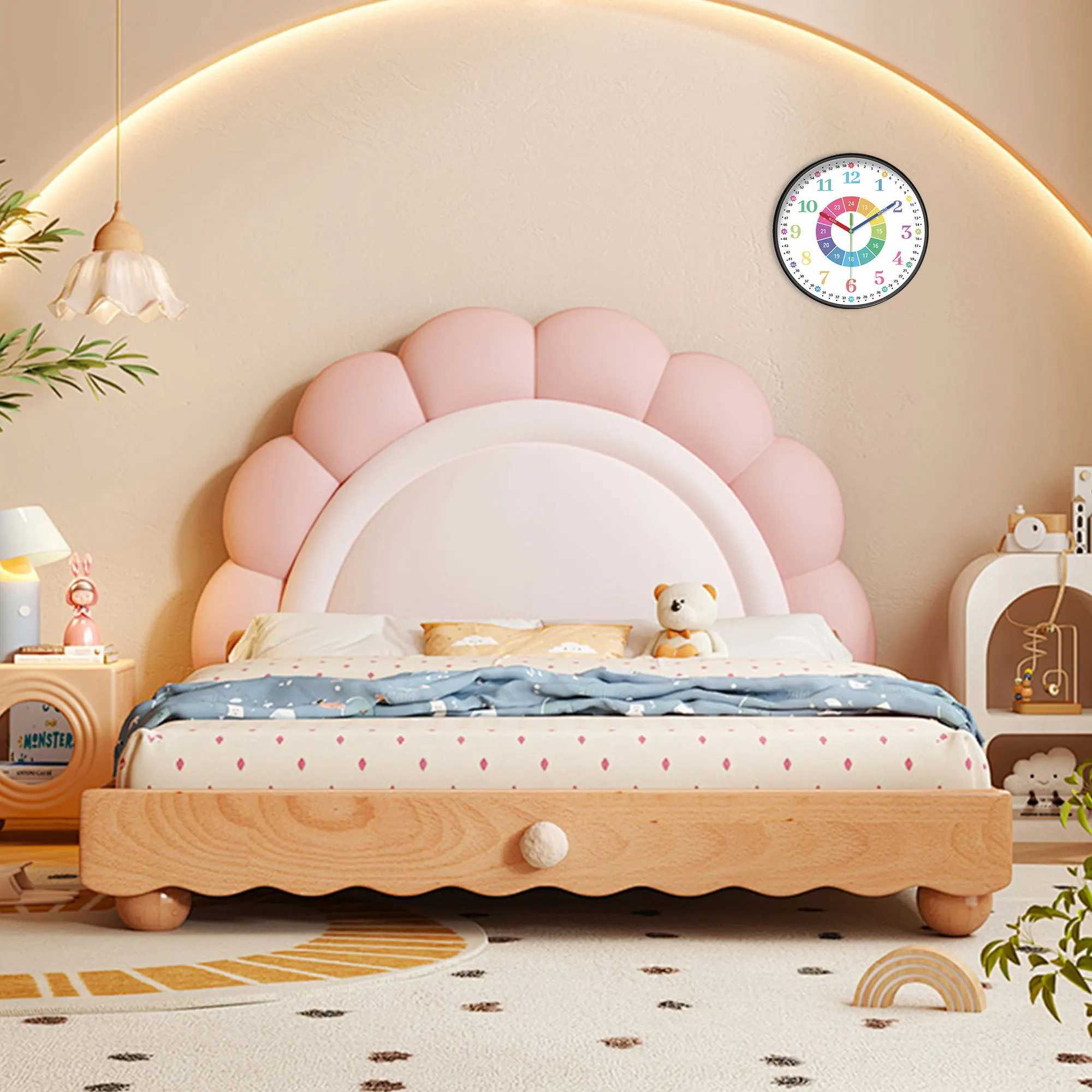 1pc 8-inch instructional Wall clock - Silent non-ticking analog clock color digital and color hands designed learning clock pe D260318