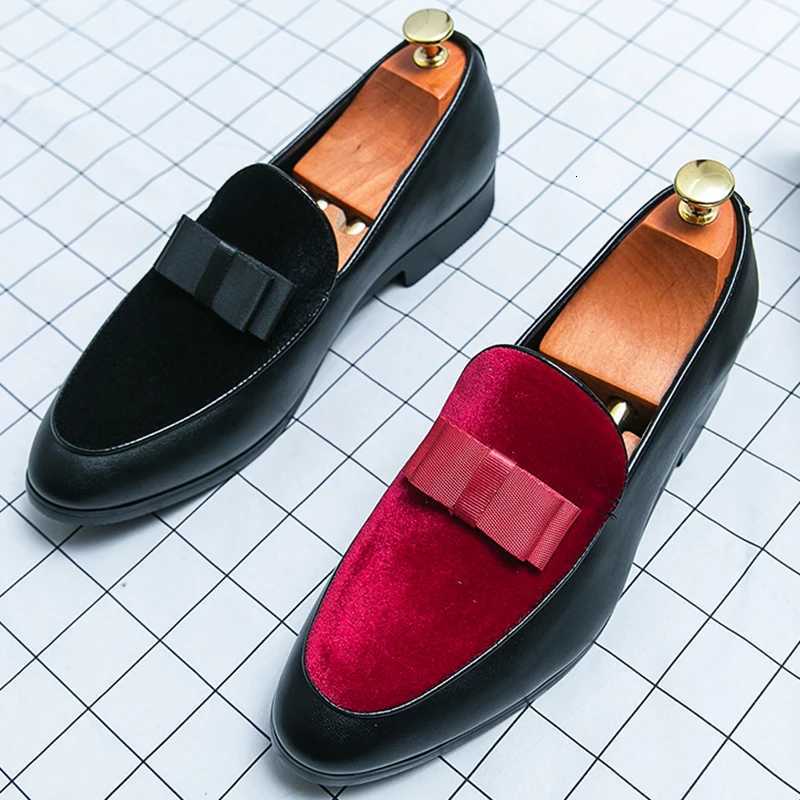 Fashion Wedding Shoes For Men Dress Casual Business Leather Shoes Male Classic Formal Bow Office Social Party Shoes Man LoafersZ260317