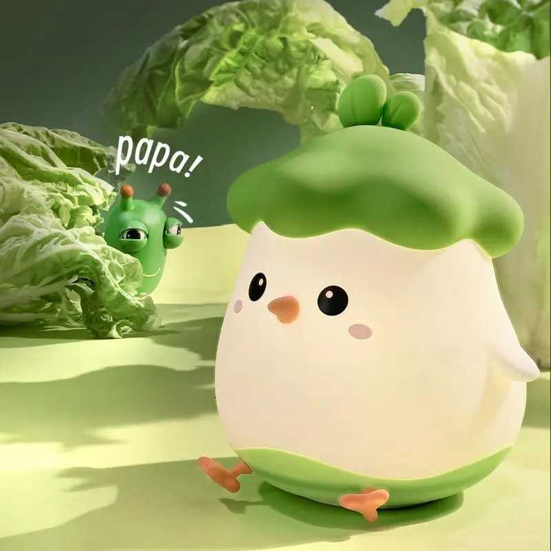 Cute Chicken Night Light Soft Silicone Sleep Lamp USB Rechargeable Bedside Light for Room Decor Easter St Patricks Day Birt H260318
