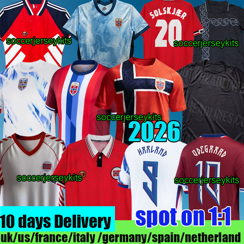 Norway Jersey 2026 Soccer Jersey Haaland Odegaard STRAND LARSEN sorloth BERG AJER NUSA 26 27 national SOLSKJAER 1998 2000 Vintage Norway Retro Football shirt 1984