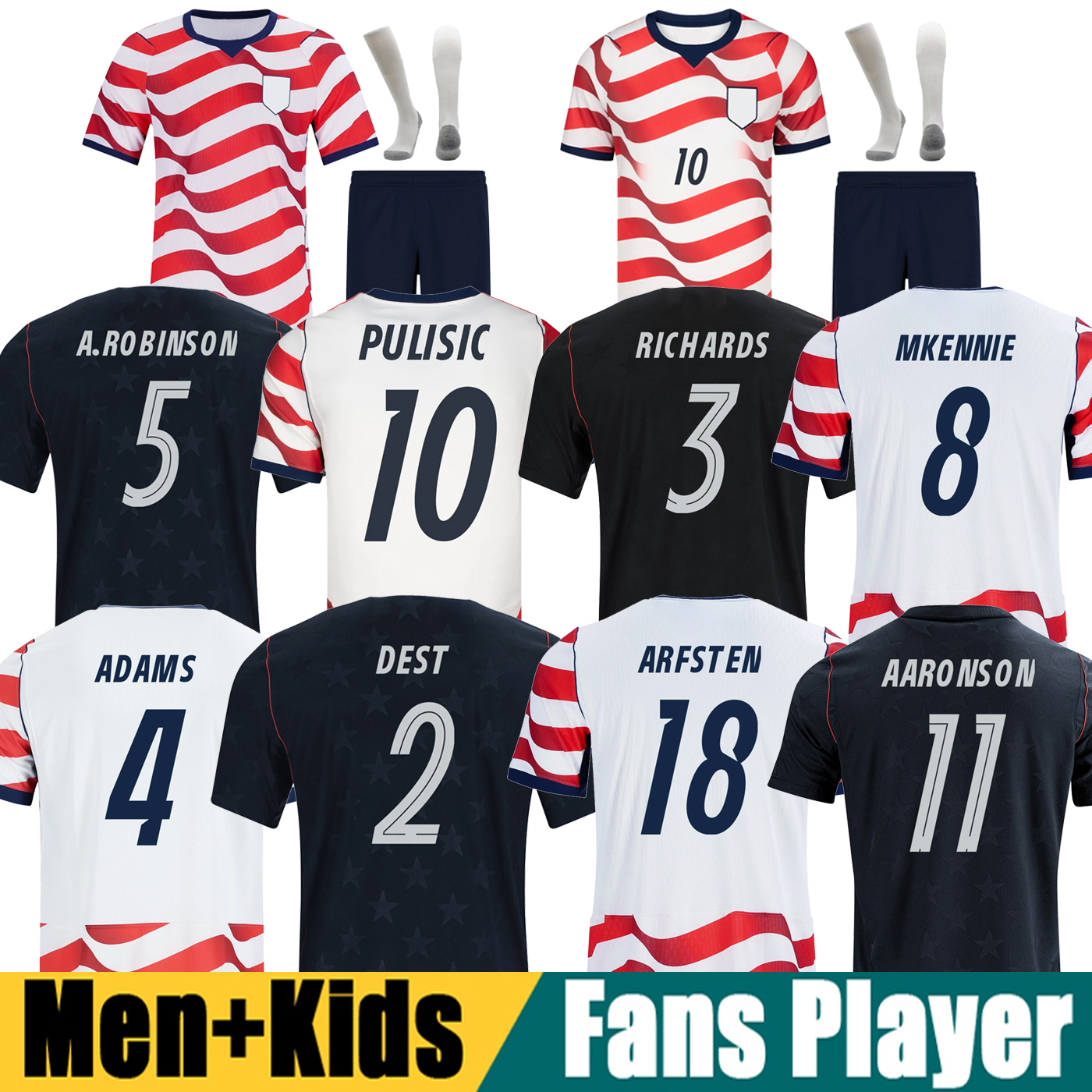 2026 America soccer jersey USMNT PULISIC jersey McKENNIE REYNA ADAMS BALOGUN Kids Kit man player football shirt