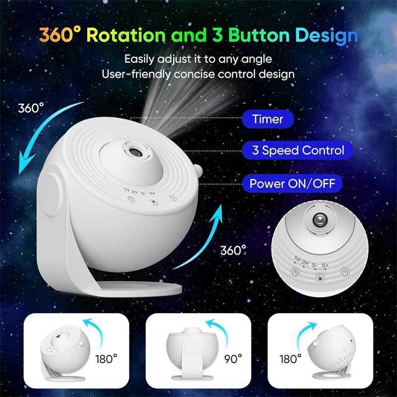 LED Night Light Galaxy Projector Starry Sky Projector 360 Rotate Planetarium Night Lamp For Room Decorative Children Kids Gift H260318