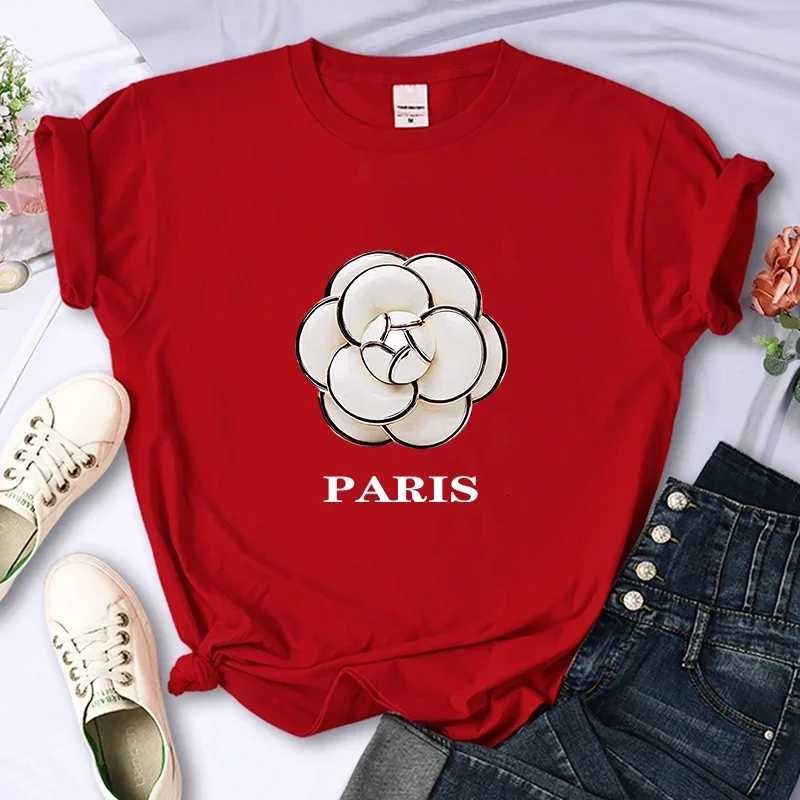 Luxury Brand Flower For Womens High-Quality Summer Printing T-shirt Casual Oversized Y2k Personality Sleeve O-neckT260317