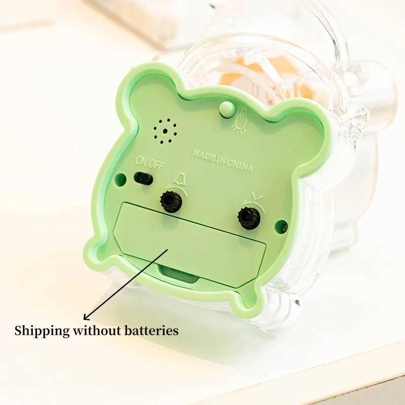 Battery Powered Digital Alarm Clock with Backlight Crystal Silent Cartoon Kids Girl Gift Electronic Small Table Alarm Clock D260318