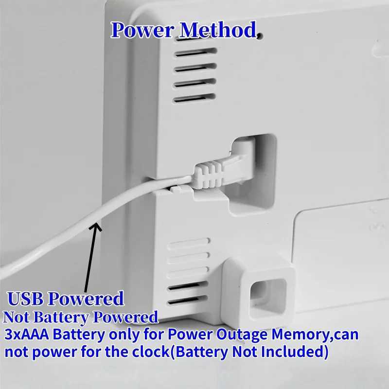 Digital Alarm Clock TEMP Humidity Week Comfort Level Dual Alarm Snooze Table Clock 12/24H Timer Auto Dimmable LED Wall Clock D260318