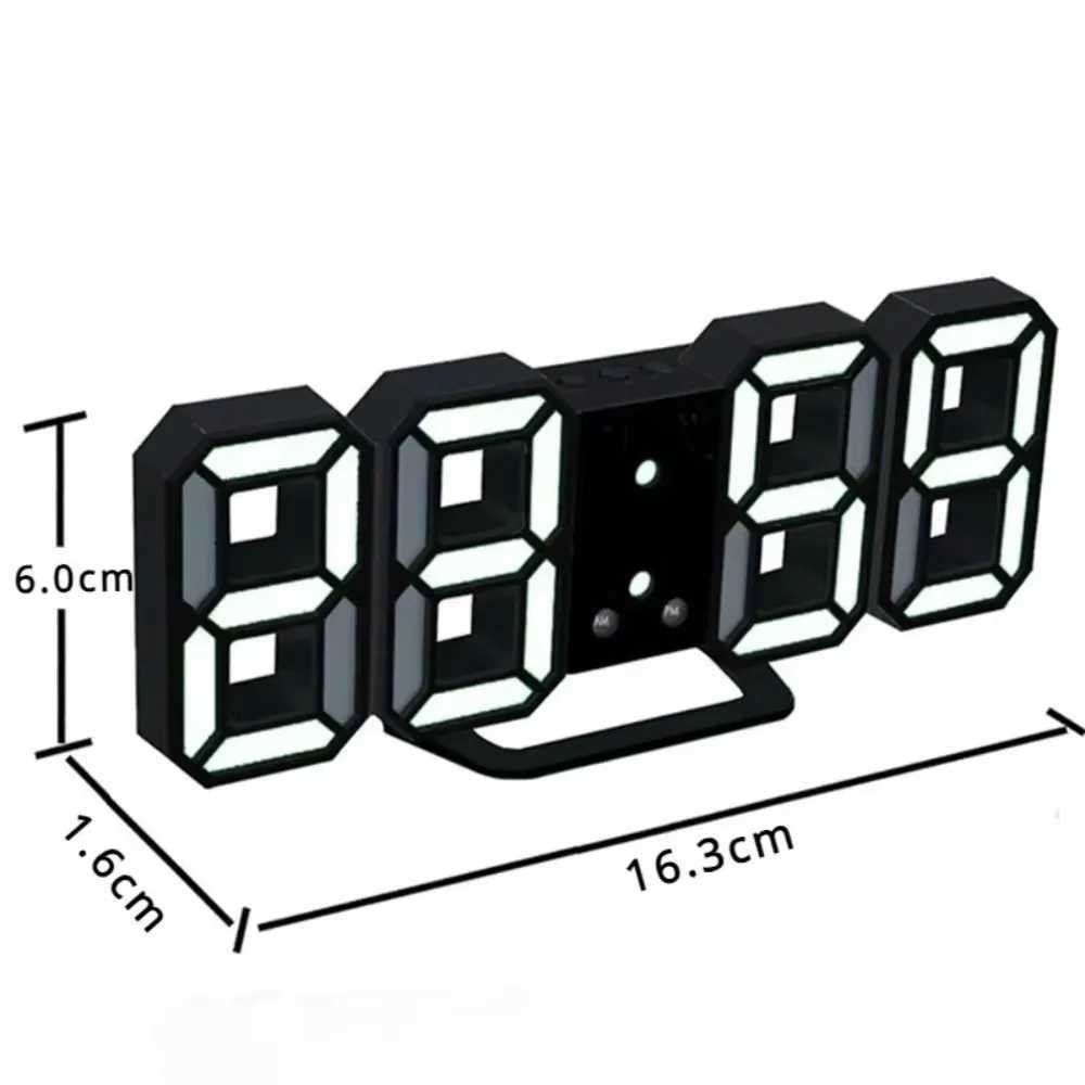 3D Led Clock Calendar Thermometer Display Watch Electronics Alarm Clocks Bedroom Decoration Digital Desk Clock Table Decorations D260318