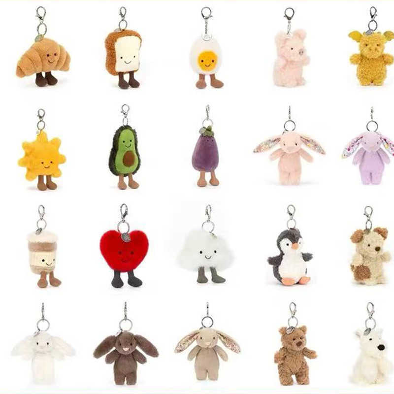 Jellycat Pendant Three Labels Complete with Steel Stamp Barcelona Bear Eggplant Croissant Style Gift S260317