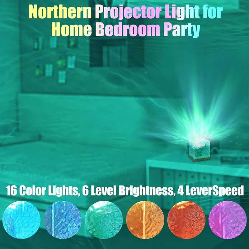 Ocean Wave Projector Light 16 Colors Midnight Aura Aurora Glow Lamp Home Office Bar Restaurant Underwater Projector Night Light H260318