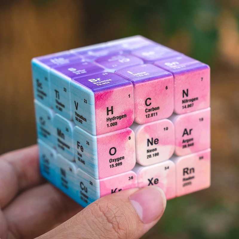 Educational Puzzle Cube 3x3x3 Periodic Table of Elements Chemical Learning Resources Toys For Kids Cubo Mgico Zauberwrfe H260314