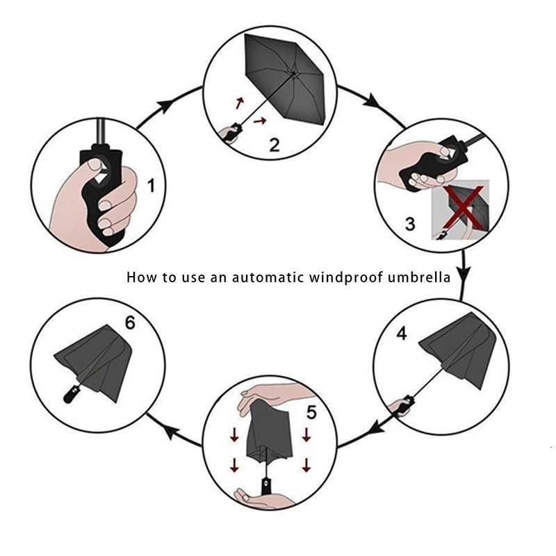 Extra-large reinforced UV-resistant windproof rainproof fully automatic rotating buckle folding umbrella with double ribs H260318 - view 7