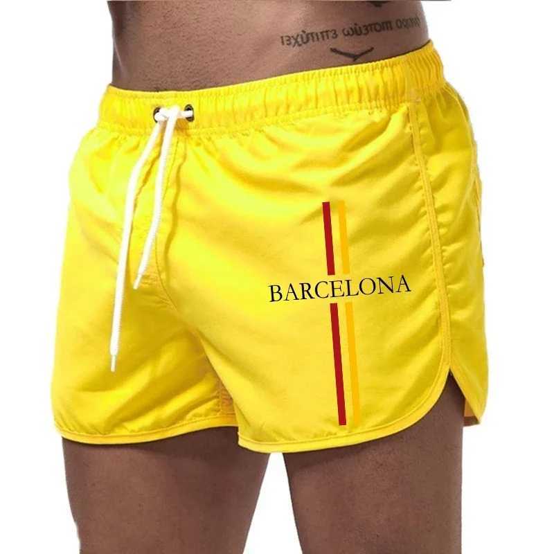 Barcelona Print CloTHes Mens Board Shorts BreaTHable QuiCK Dry Beach Shorts Male Daily Sport Fitness Cycling Shorts M260318