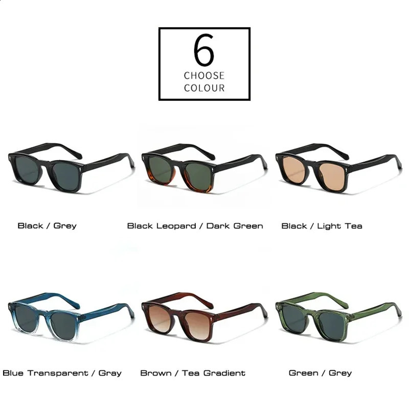JNPCXI Retro Rivets Square Sunglasse Fashion Gradient Shades UV400 Men Green Black Sun Glasses 260316