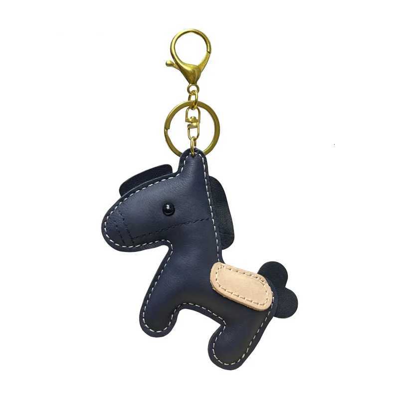 New trendy genuine cow leather pony handbag pendant cute trendy luggage bag accessories key ring H260318 - view 7