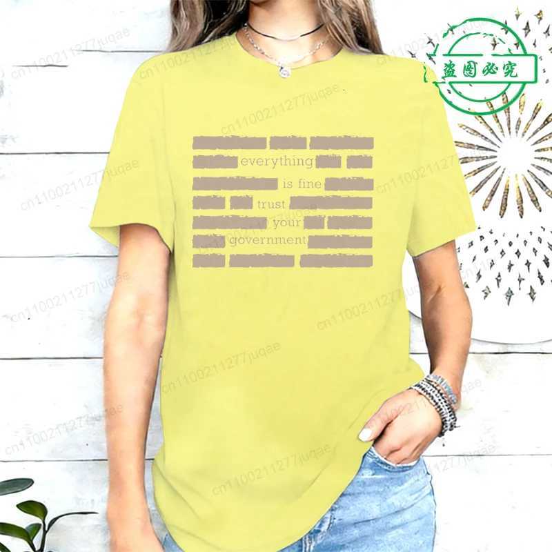 Summer Short Sleeve T-shirt for Women Everything Is Fine Trust Your Government Womens Loose Casual Soft Plus Size Top ShirtsT260317