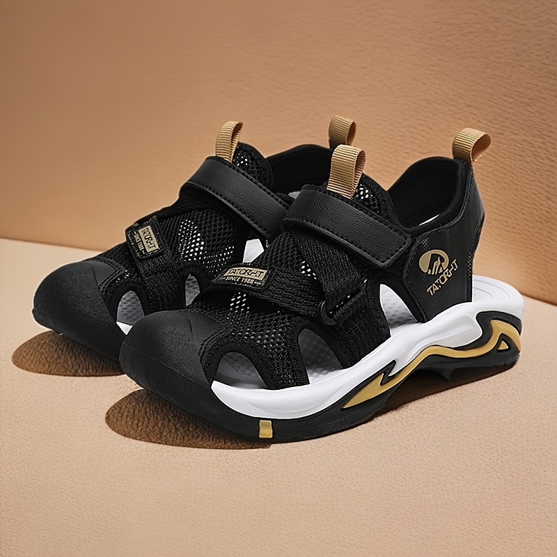 kids sport sandals closed toe sandals hiking sandals for kids adjustable strap sandals non-slip beach shoes breathable mesh sandals boys girls summer 