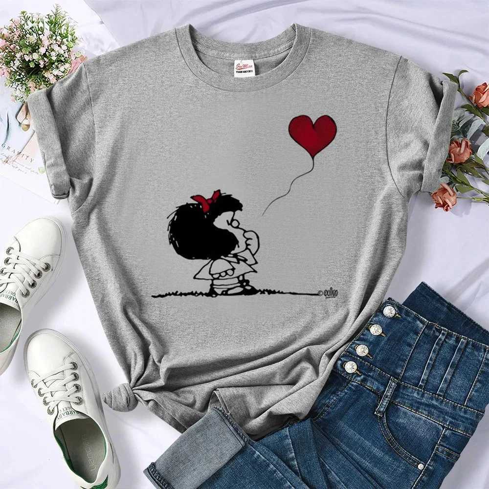 Mafalda tshirt women designer graphic manga Tee girl harajuku comic streetwear clothesT260317