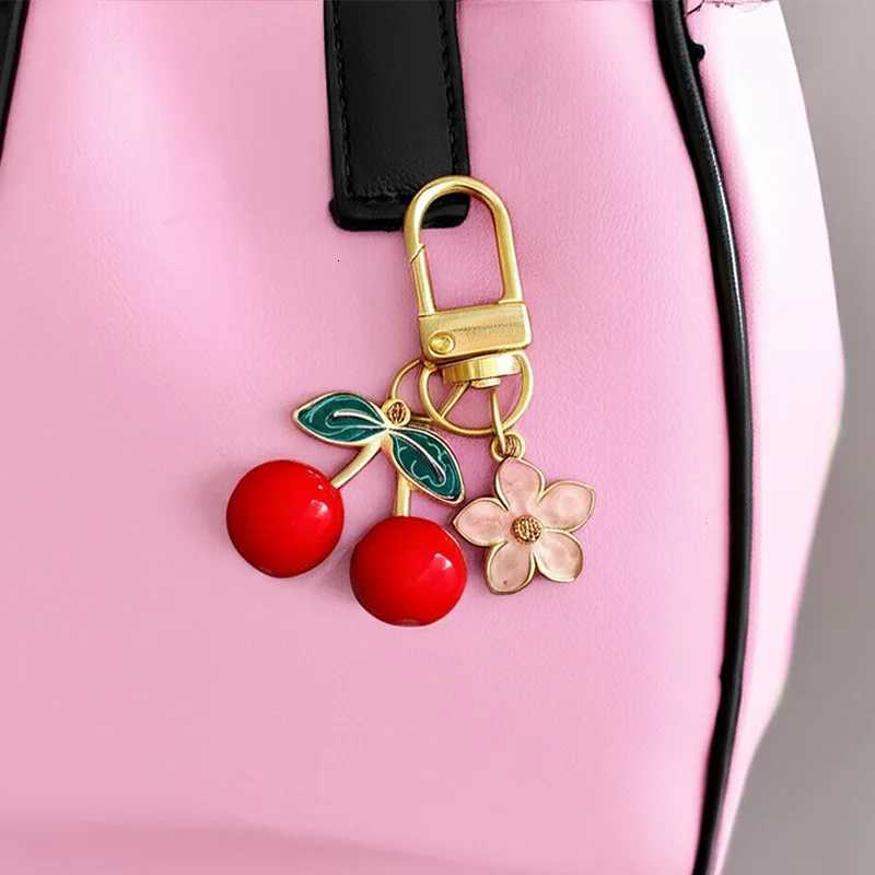 Jelly Color Fruit Cherry Keychain Enamel Flower Cherries Key Ring Cute Purse Bag Charms Accessories for Women Car Key Decor Gift H260318 - view 5