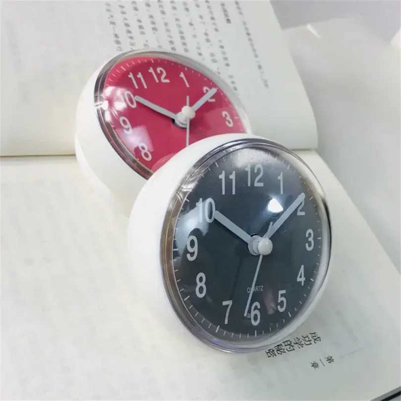 Shower Anti Fog Waterproof Mini Small Table Decoration Kitchen Living Bathroom Room Wall Clock Toilet Round Quartz Sucker 7cm D260318