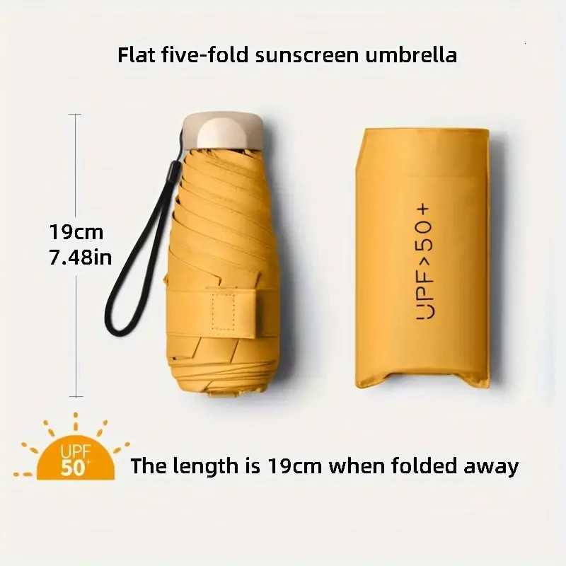 Small Folding Umbrella Sun Women Gift Fashion Men Mini Sun Parasol Girls Anti-UV Portable Pocket Travel Umbrellas H260318 - view 3