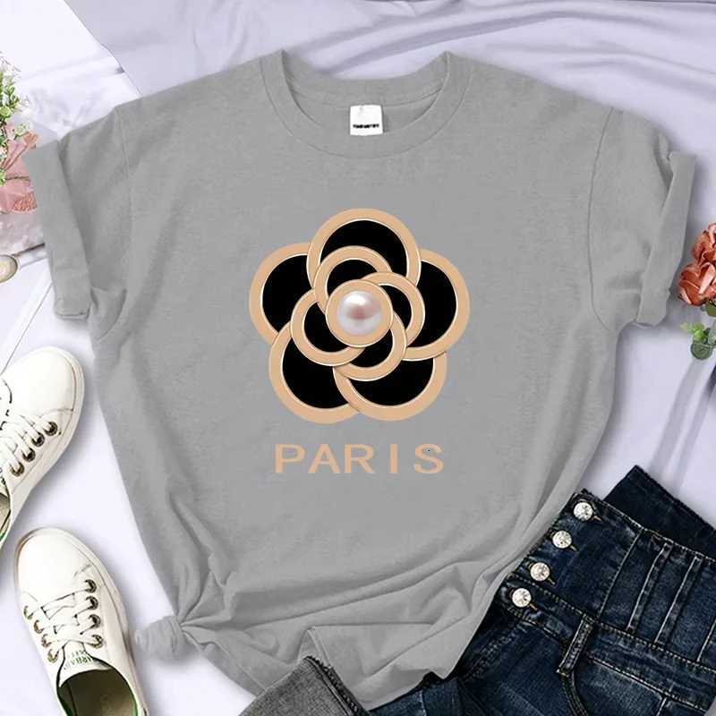 Luxury brand flower womens high-quality summer printed T-shirt casual oversized Y2k personalized sleeve O-neckT260317