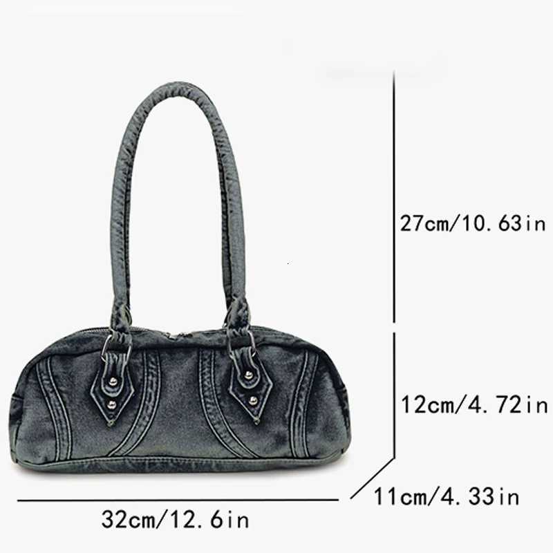 Brand Designer Denim Womens Shoulder Bag Casual Crossbody Bag Large Pillow Boston Bowling Handbag Z260317