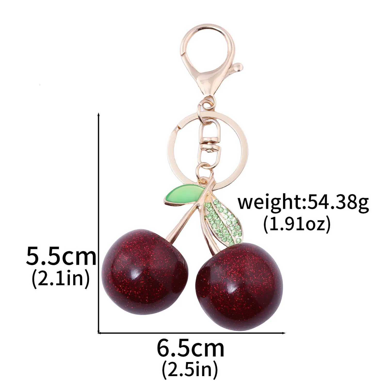 New Delicious Red Cherry Bag Charms Keychain Summer Fruits Cherries Pendant Keyring For Women Men Bag Accessories Jewelry Gift H260318 - view 7