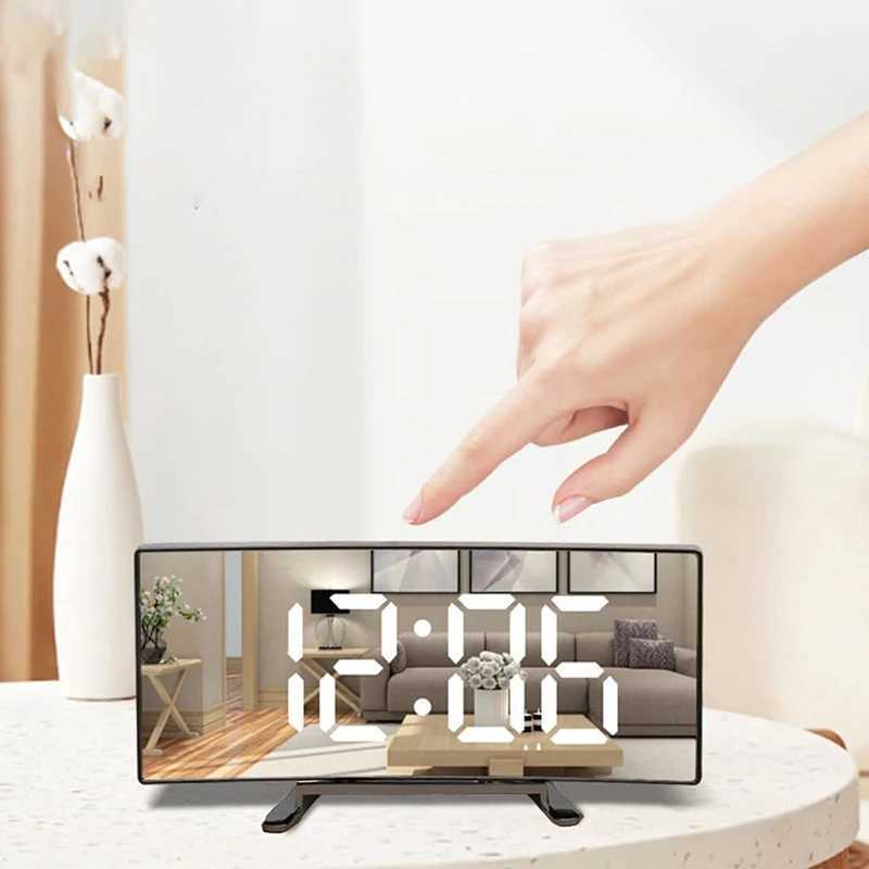 LED Digital Alarm Clock Large Screen Electronic Clock for Bedroom Office Kitchen Living Room Easy to Read Battery Mains Powered D260318