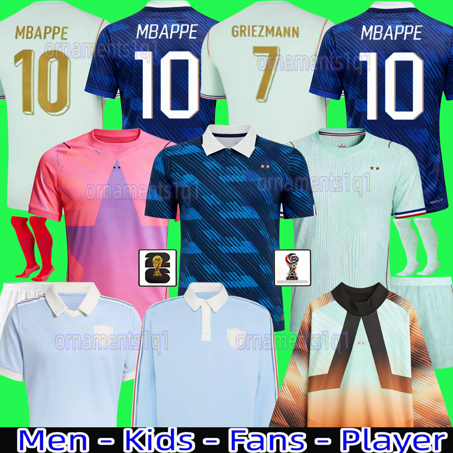 24 25 26 Club Full Sets French Jersey Soccer Jerseys 2025 2026 GIROUD MBAPPE GRIEZMANN SALIBA Maillot De Foot Equipe Maillots Kids Kit Women Men Football Shirt
