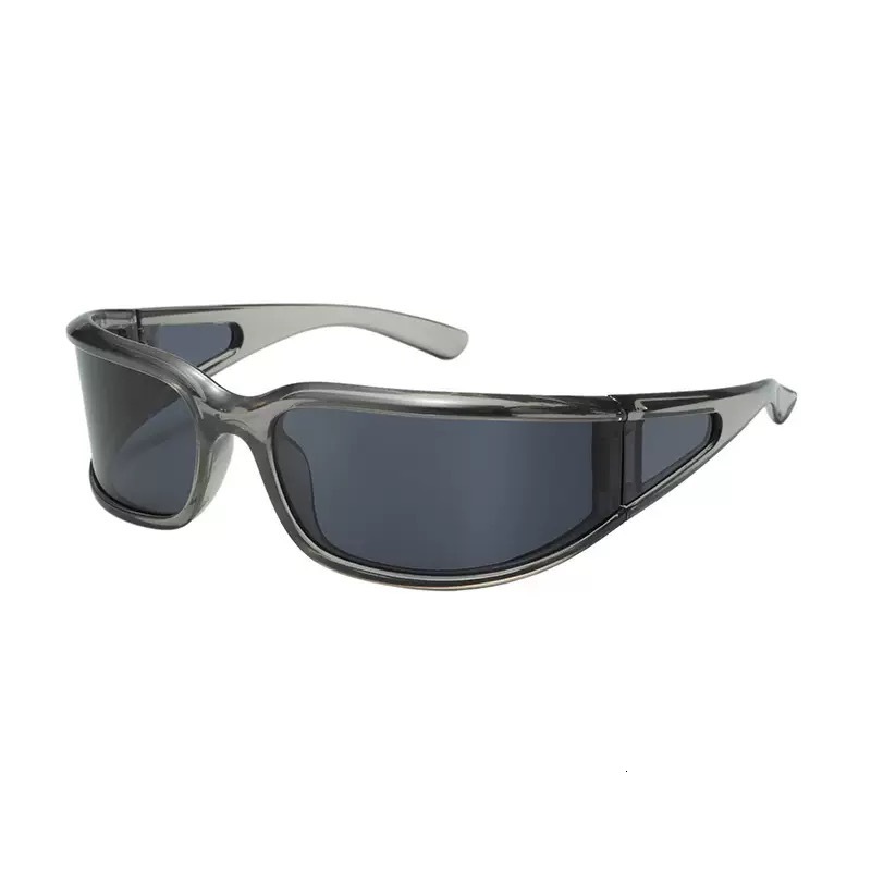 irregular Sunglasses Y2k Women's High-End Sunglasses, European American Cycling Glasses, Curved Windproof Uv-Protective Goggles, Snowfield Sungla