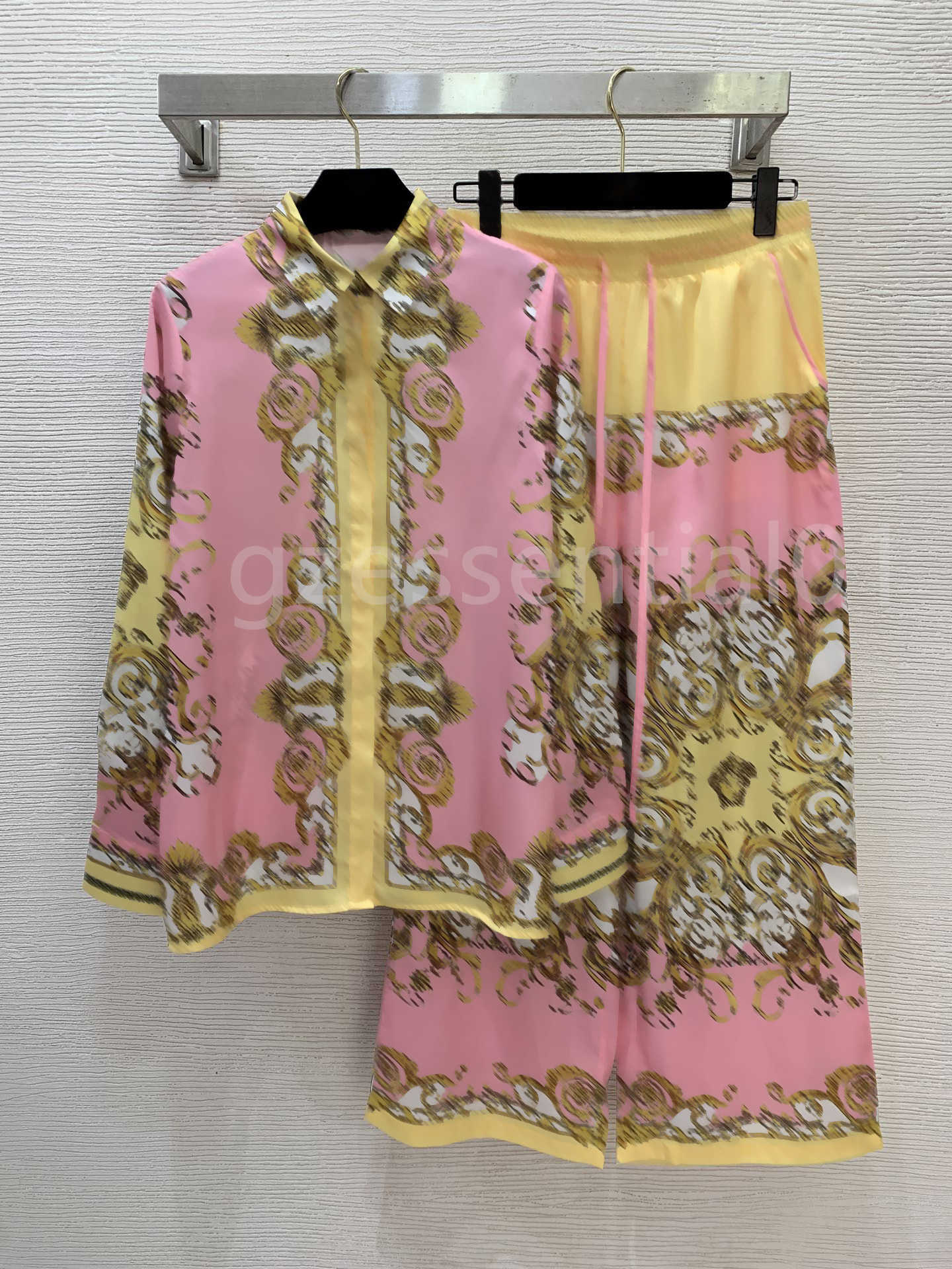 designer sets for womens clothes Fashion turn-down collar Loose casual shirts and High-Waisted Wide-Leg Trousers sets for women outfits luxury