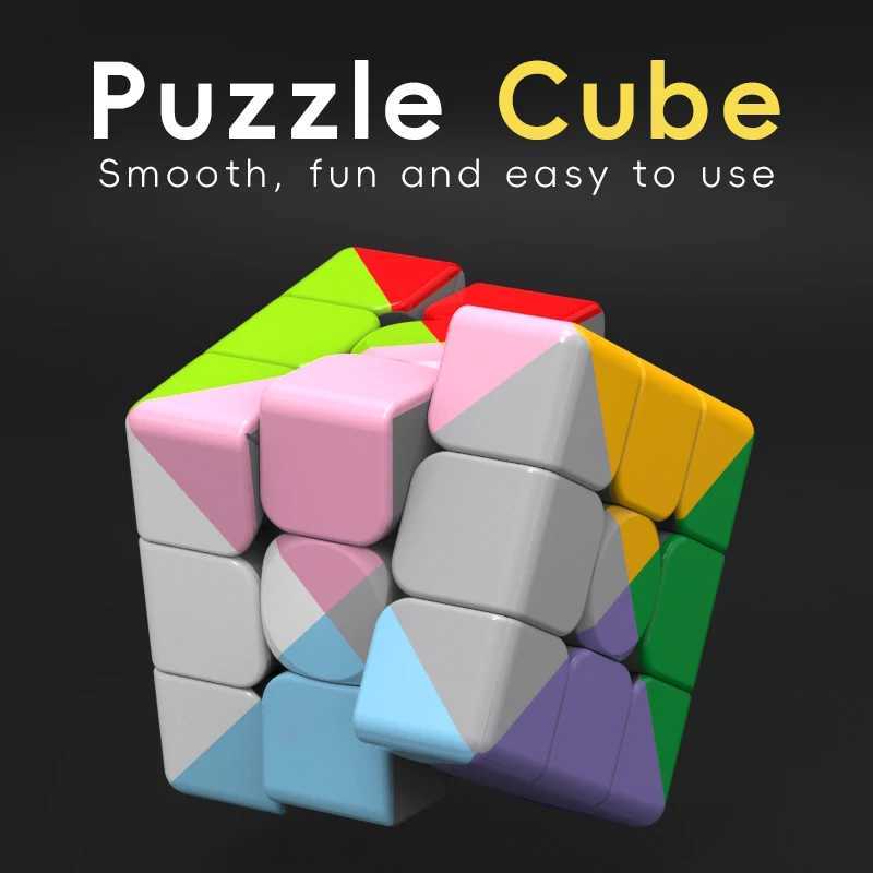 12 color magic cube3x3 Speed CubeMagic Smooth Play Easy Turning Puzzle Toy for Kids Adults STEM Educational Gift H260314