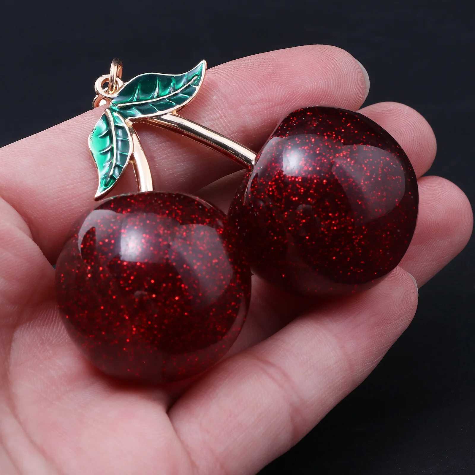 New Delicious Red Cherry Bag Charms Keychain Summer Fruits Cherries Pendant Keyring For Women Men Bag Accessories Jewelry Gift H260318 - view 4