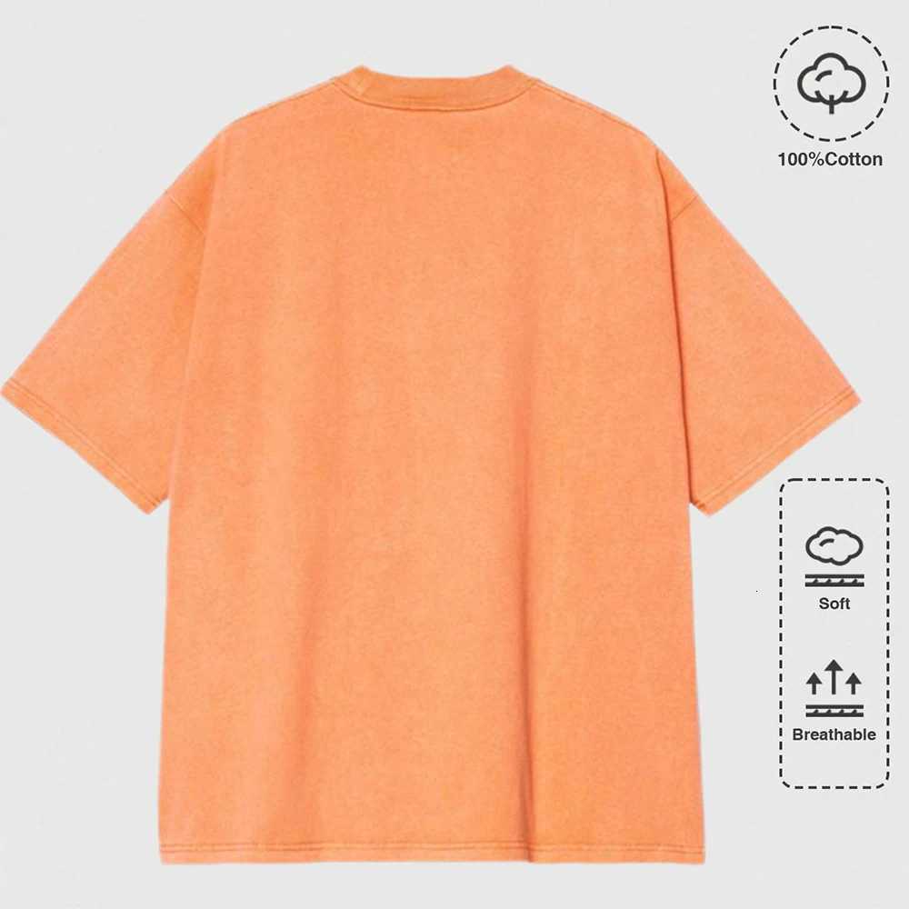 Milfa Purple Art Letter Printing Washed T-Shirts Womens Cotton Short Sleeve Tops Street O-Neck Oversize T Shirt Summer ClothesT260317