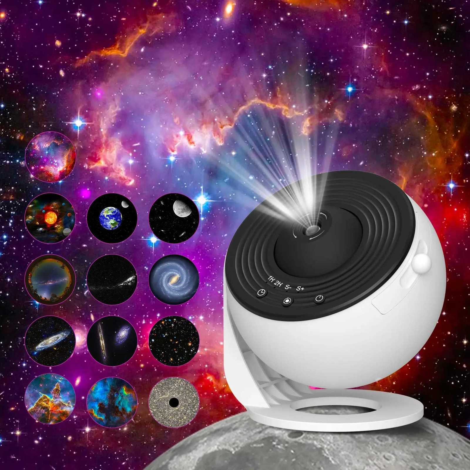 Night Light Galaxy Projector Starry Sky Projector 360 Rotate Planetarium Lamp For Kids Bedroom Valentines Day Gift Wedding Deco H260318