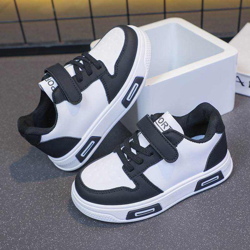 kids sneakers toddler casual shoes black white sneakers non-slip walking shoes classic low top sneakers boys girls fashion shoes children school shoes