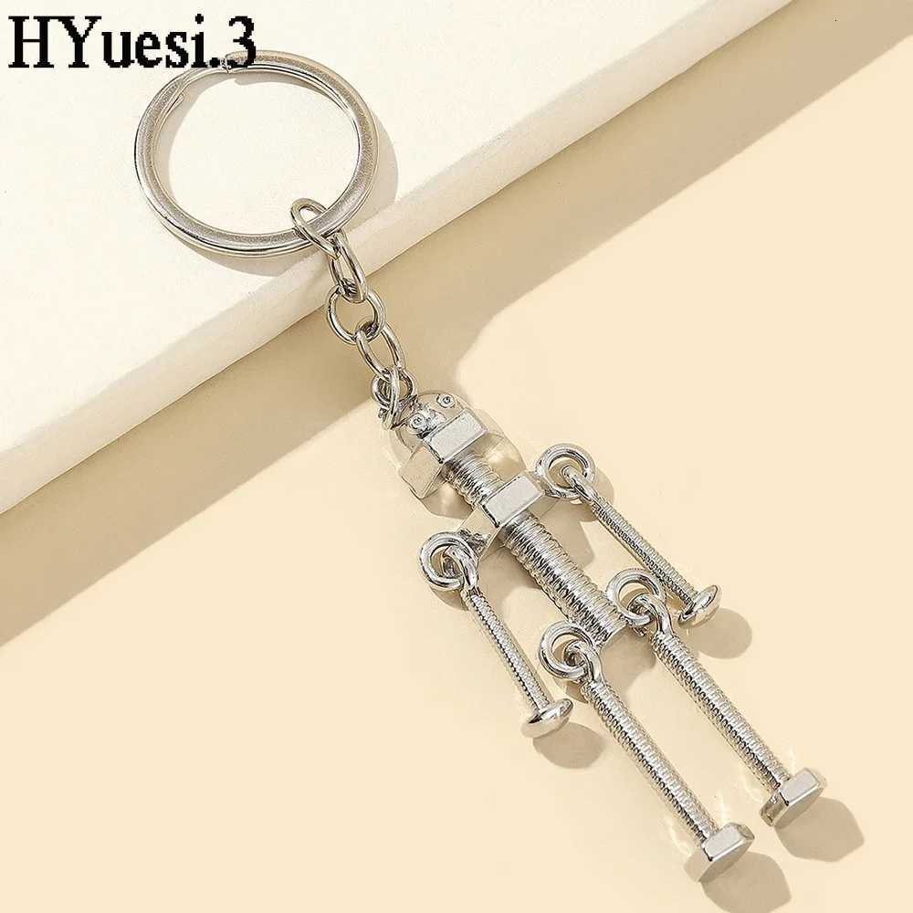 Vintage Screw Robot Keychain Creative Movable Joint Steampunk Robot Keyrings Women Men Purse Bag Backpack Ornament H260318 - view 5