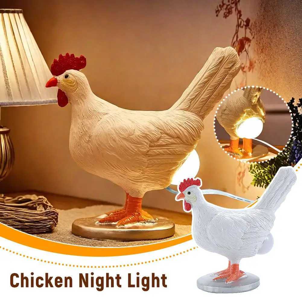 Funny Chicken LED Night Light Simulated Animal Funny Easter Home Decor Easter Novelty Party Ornaments Chick Lamp Childrens Gift H260318