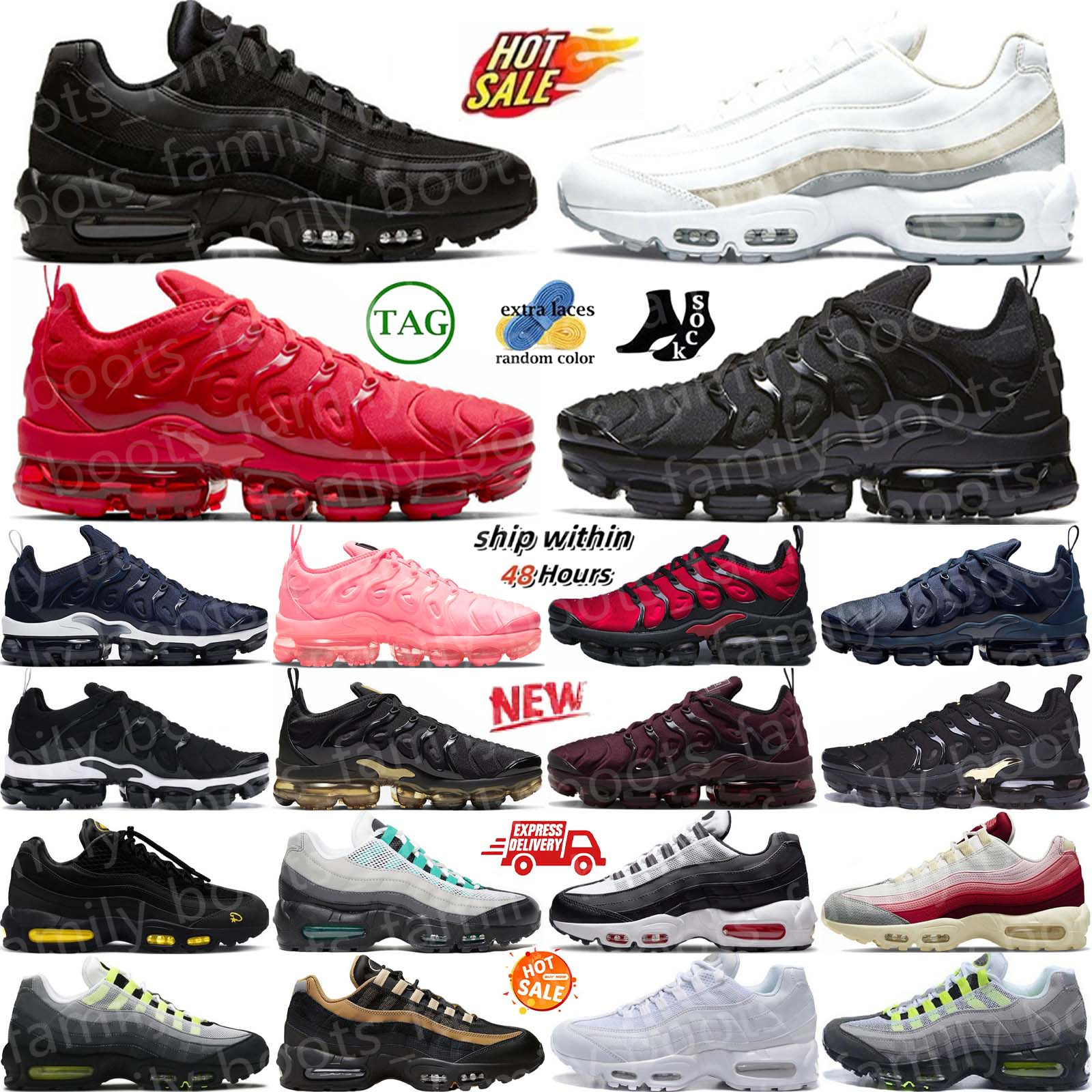 95s 95 tn plus sneakers running shoes Triple Black White Triple Red Night Maroon Thunder Blue Game Metallic Silver Big Bubble Neon Black Anthracite Solar Red 2.0