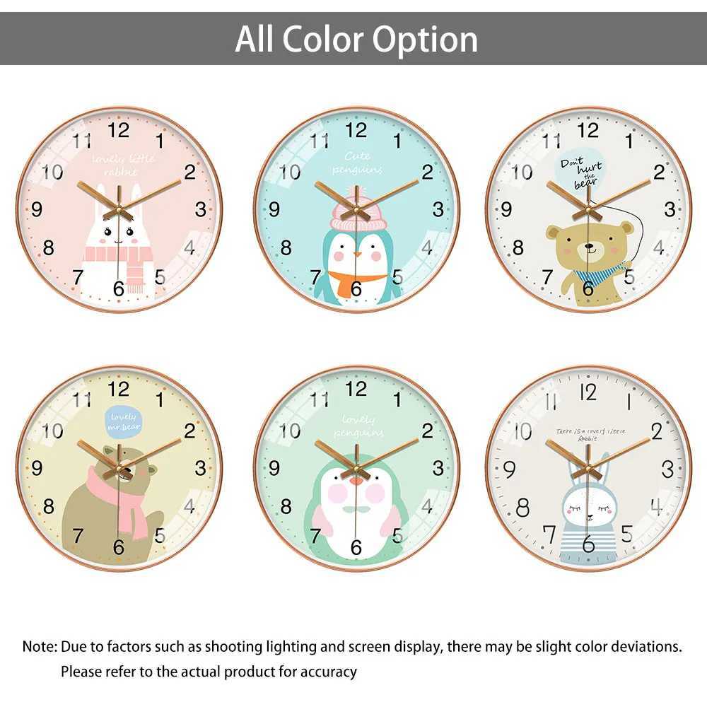 Cartoon Wall Clock Cute Animal Design Silent Quartz Movement Childrens Study Rooms Bedroom Interior Decoration 8 10 12 Inch D260318