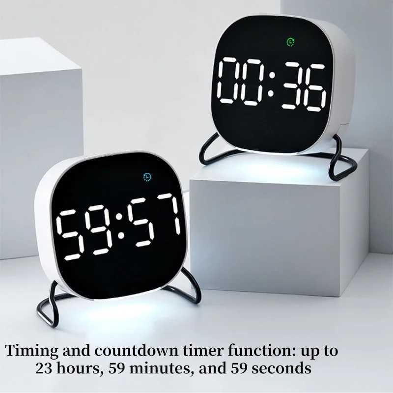LED Alarm Clock Voice Control Digital Clock Night Light Temperature Week Date Display Brightness Adjustment Timer Clock 12/24H D260318