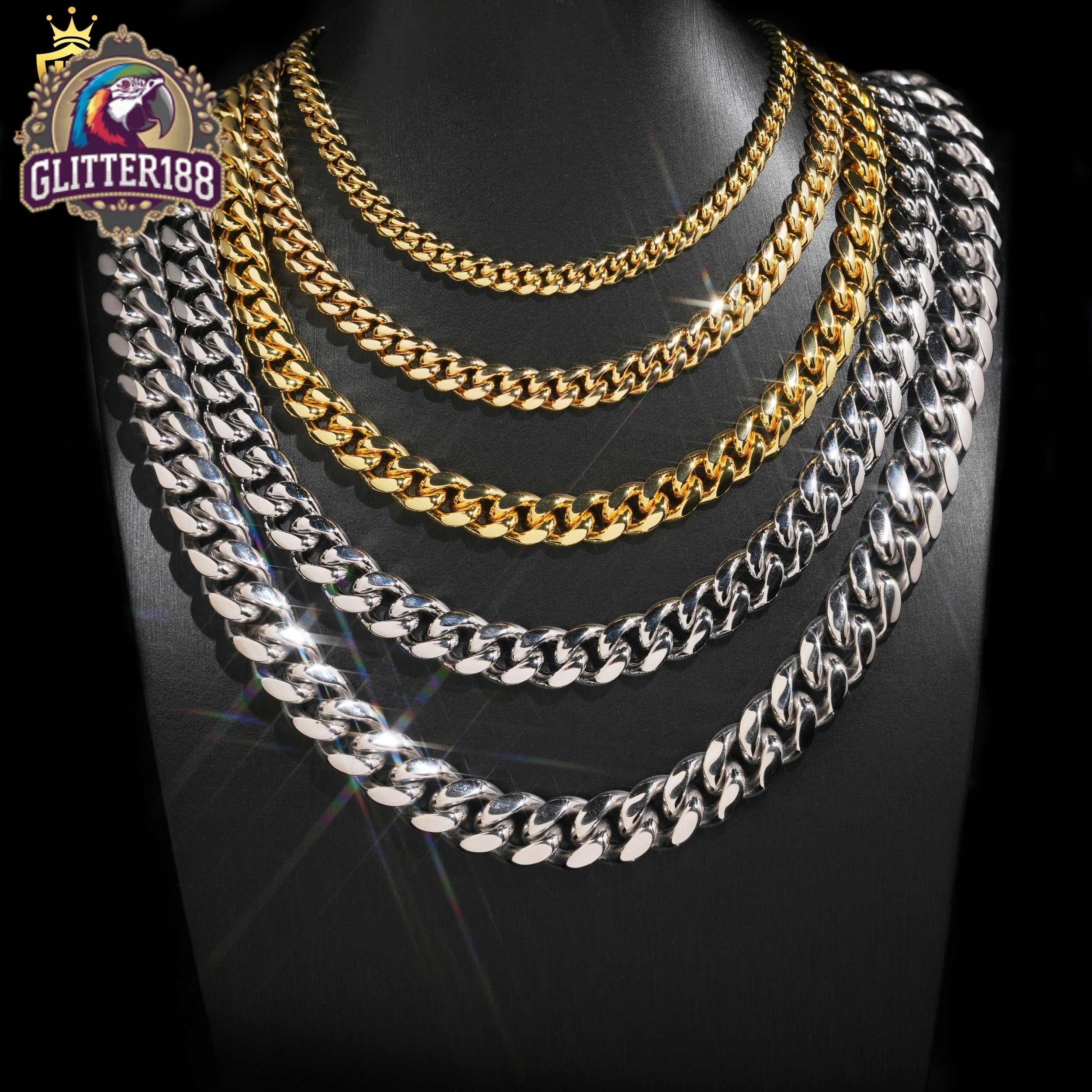 Hot Sale HipHop Cuban Chains 925 Silver VVS Moissanite Clasp 6/8/10/12/14MM Link Chains Past Diamond Test GRA