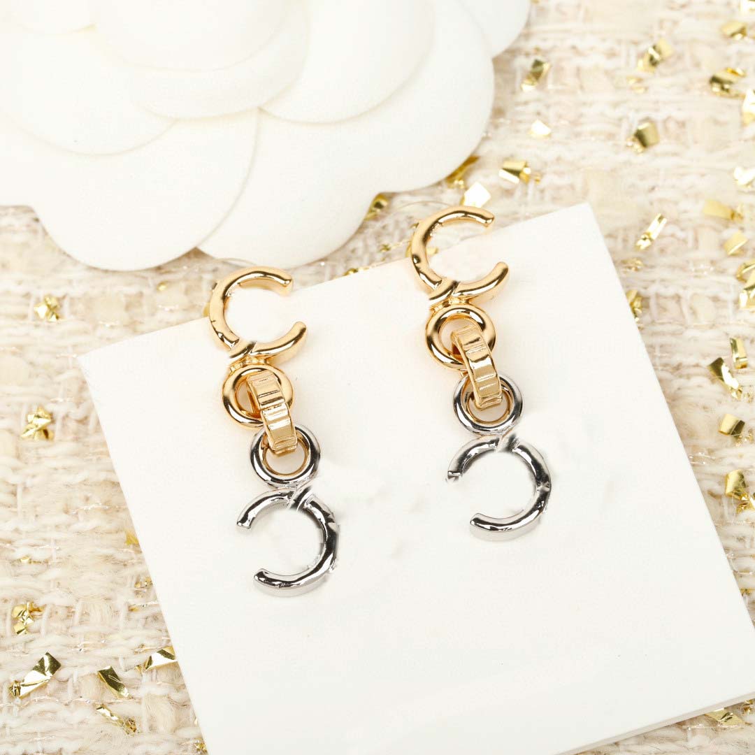 2026 Luxury quality charm drop earring with hollow design in two colors plated have stamp simple design PS6452B